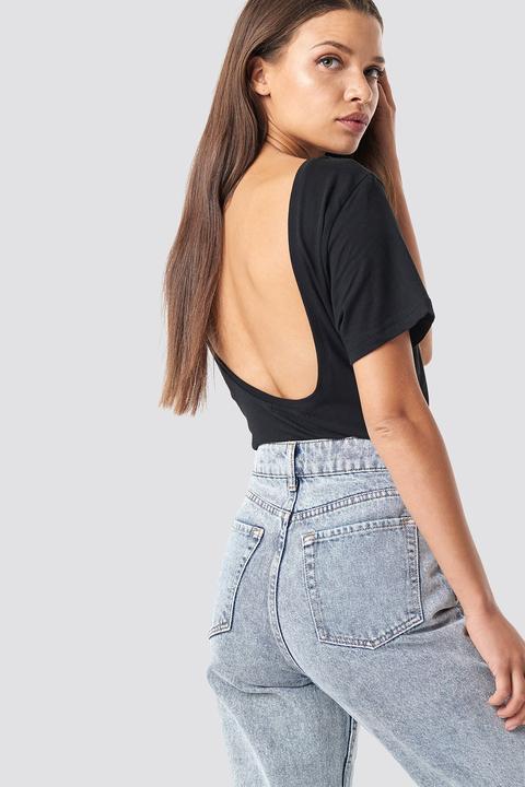 Deep Back Tee Black