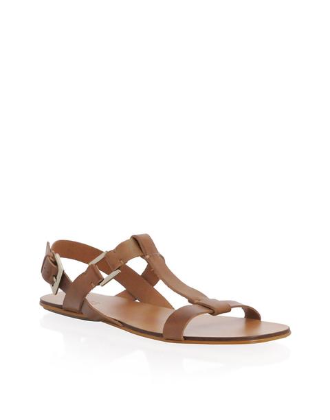Asos Premium - Sandali Piatti Con Doppia Fascia In Pelle - Nero