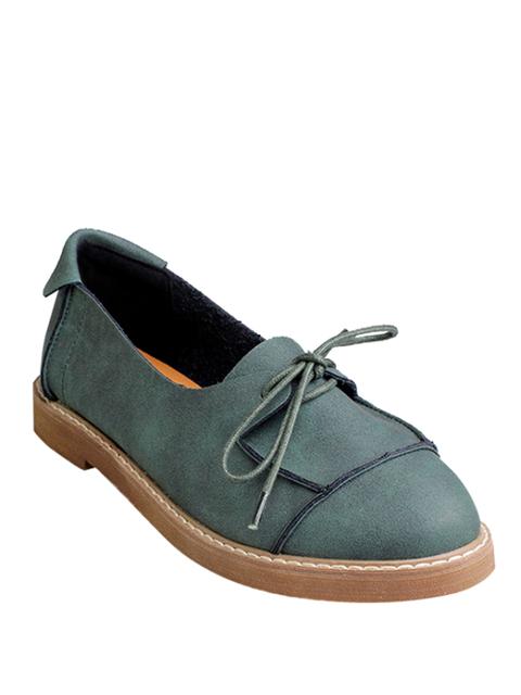 Preppy Lace-up Flat Shoes