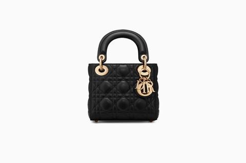 Minibolso Lady Dior En Piel De Cordero Negra