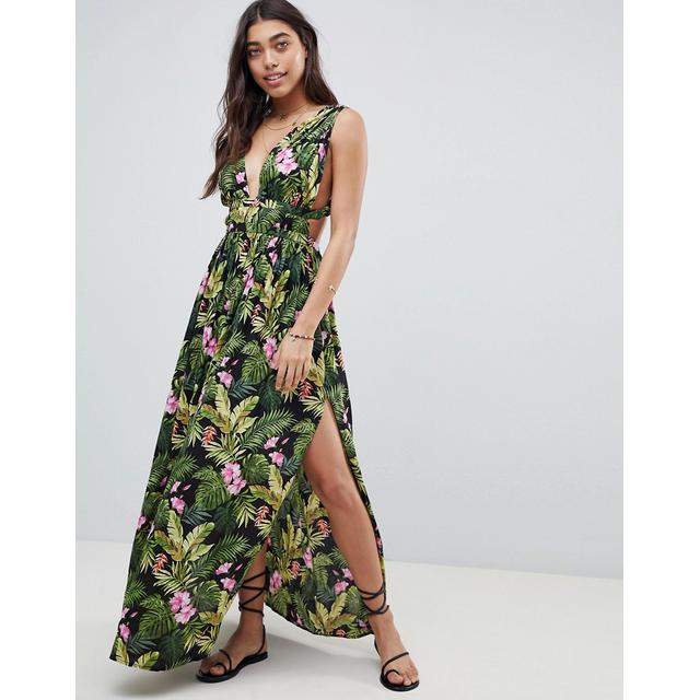 grecian plunge maxi dress