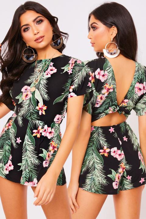 Maria Black Floral Playsuit