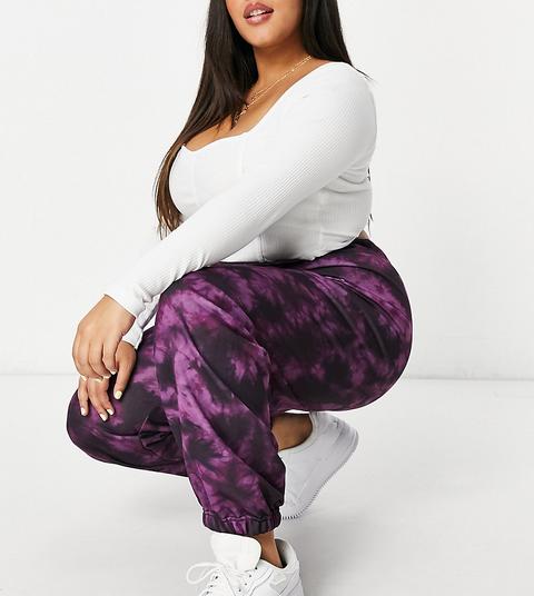 Joggers De Chándal De Talle Alto Tie Dye De New Girl Order Curve-violeta