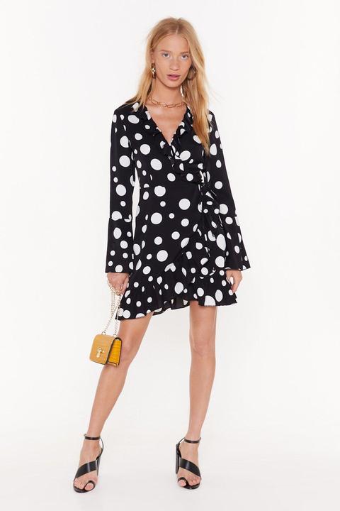 Dot With Me Wrap Mini Dress