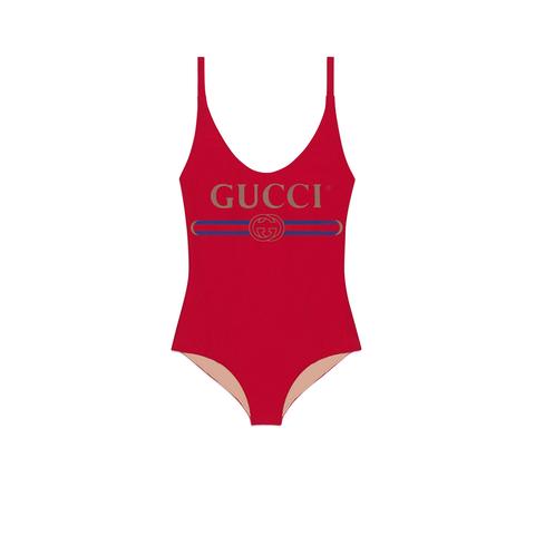 Maillot De Bain Brillant Avec Logo Gucci