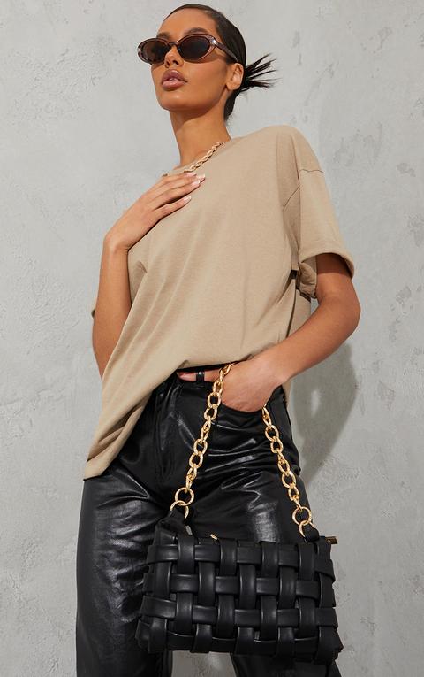 Sand Oversized Roll Sleeve Ultimate T Shirt