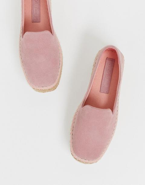 Alpargatas De Ante Con Plataforma Plana Jenna De Asos Design-rosa