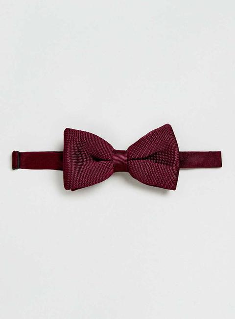 Burgundy Knitted Bow Tie