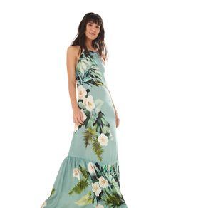 Vestido Longo Floral Tintado