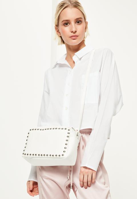 White Stud Cross Body Bag