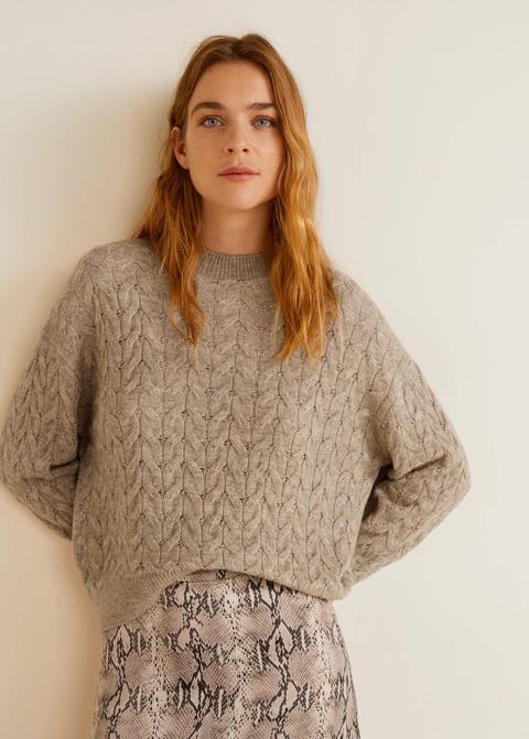 mango knitted braided sweater