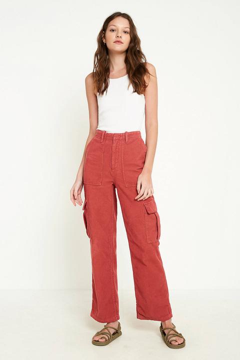 Uo Authentic Cord Cargo Trousers - Womens L