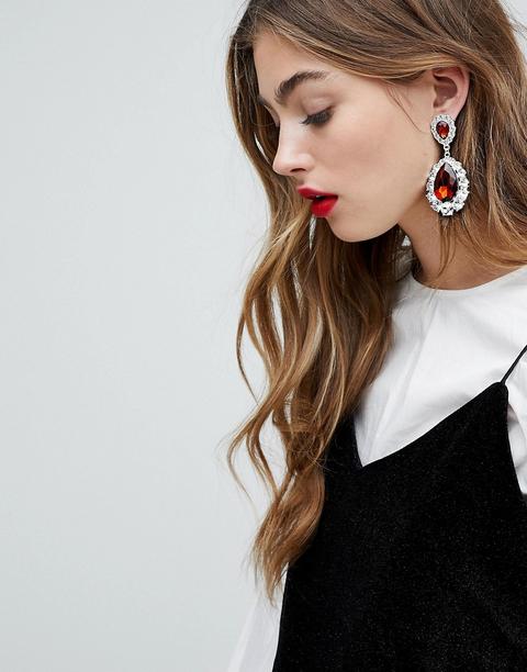River Island - Vistosi Orecchini A Goccia Oversize - Argento
