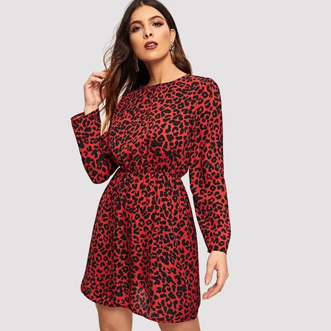 Abito Con Stampa Effetto Leopardo Con Aperta A Occhio