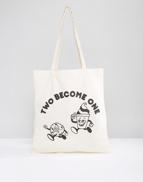 Bolso Tote Con Estampado Two Become One De Asos