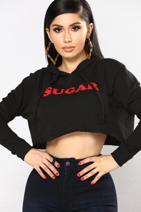 Sugar Me Up Hoodie - Black/red