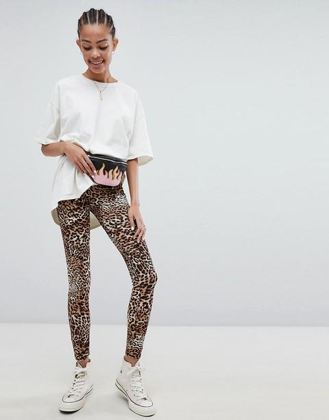 New Look - Leggings Mit Leopardenmuster - Braun