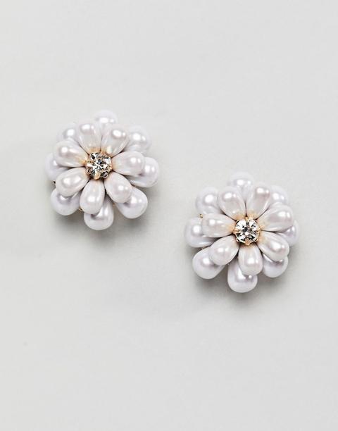 Asos Occasion Flower Pearl Stud Earrings