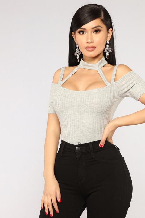 Super High Hopes Bodysuit - Heather Grey