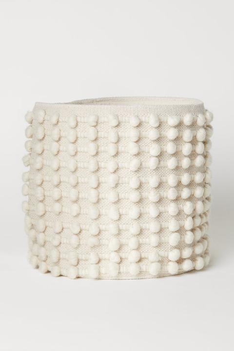 Grand Panier De Rangement - Blanc