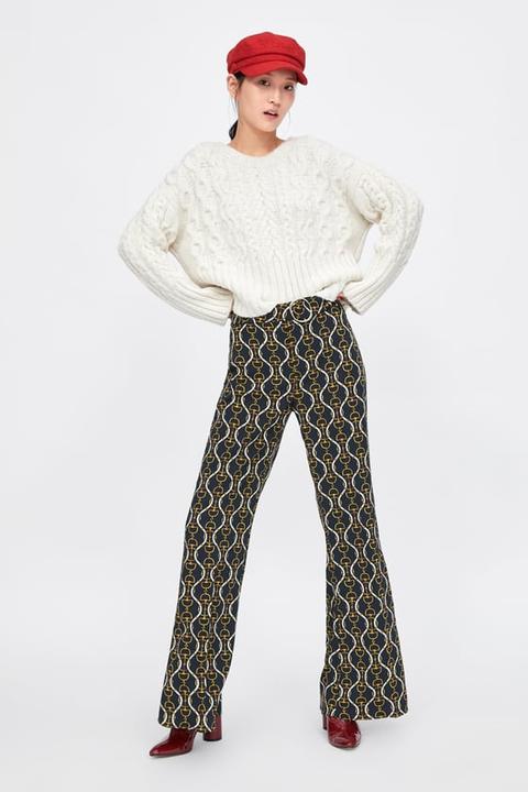 Zara chain best sale print pants