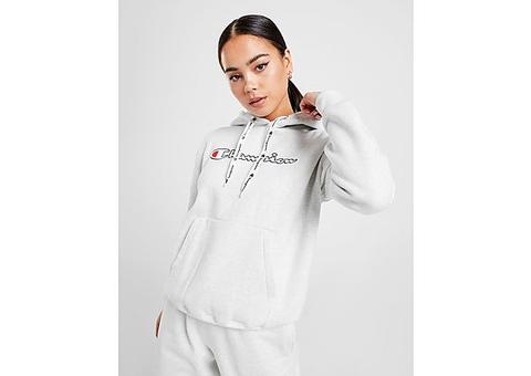 Champion Logo Boyfriend Hoodie - Grey - Womens