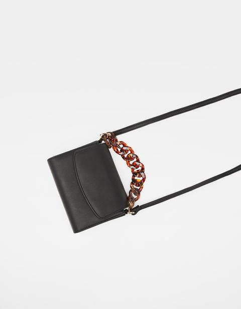 Bolso Con Cadena Efecto Carey