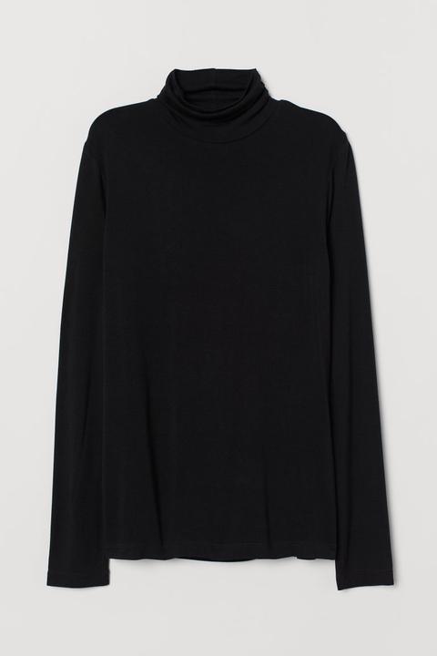 H & M - Maglia A Collo Alto - Nero