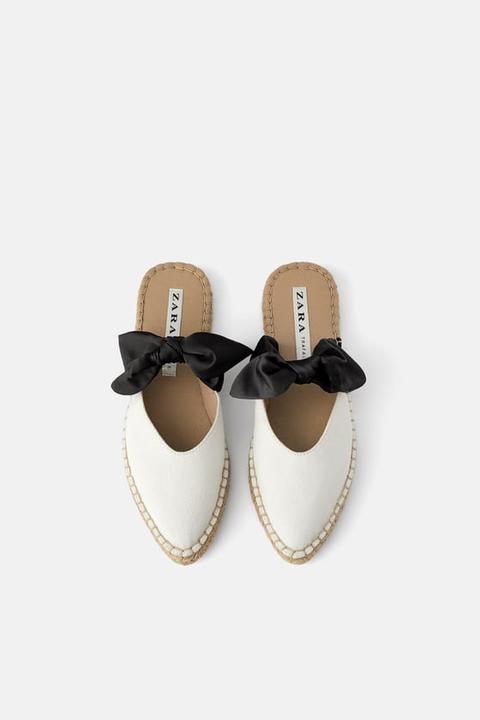 zara mules with bow