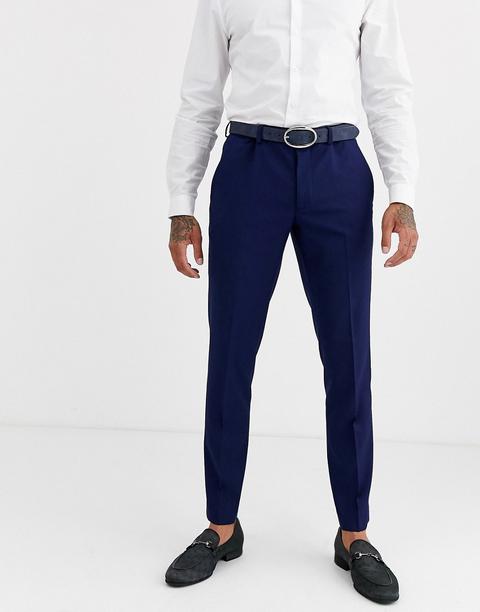 Pantalones De Traje Ajustados En Azul De Burton Menswear