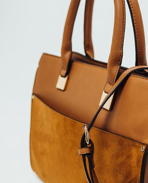 Borsa Shopping In Finta Pelle