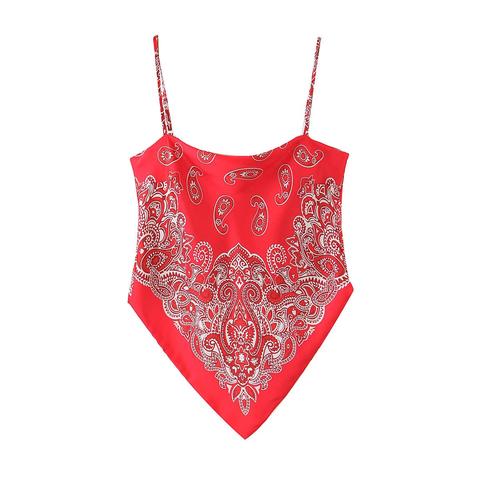 Paisley Print Self-tie Bandana Top