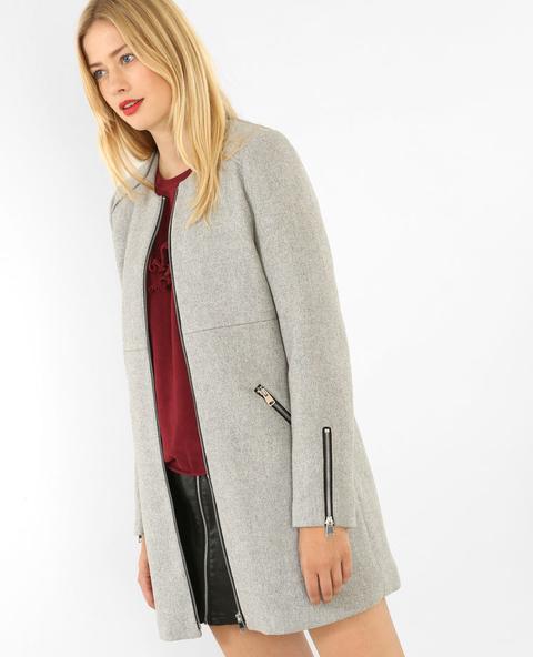 Cappotto Media Lunghezza Con Zip