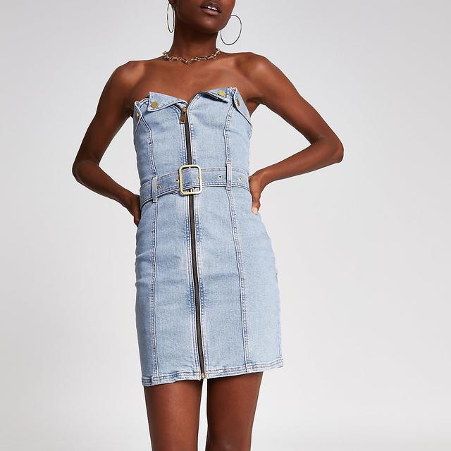 denim bandeau dress