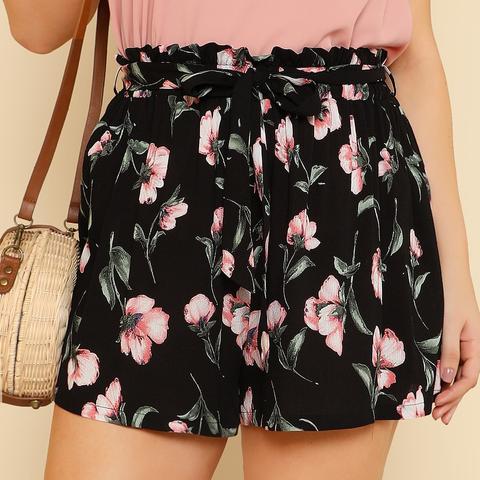 Pantaloncini Con Stampa Di Fiore