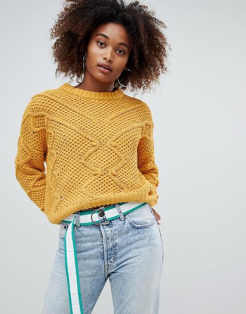 Pull&bear - Maglione Con Pompon - Giallo