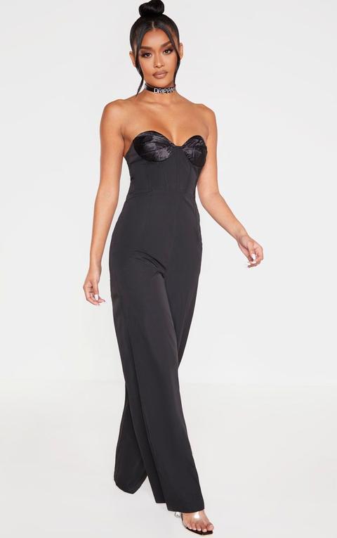 bandeau wide leg jumpsuit