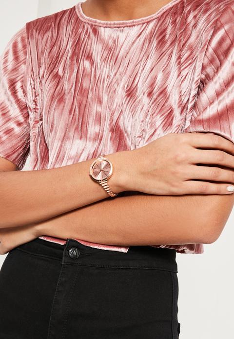 Rose Gold Skinny Bracelet Watch