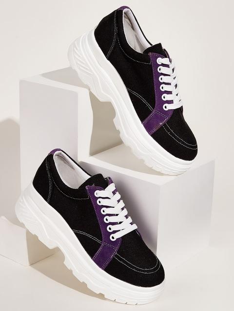 Sneakers Top Basso Con Suola Spessa