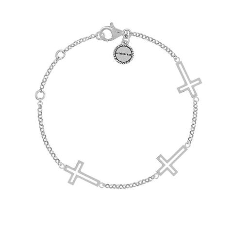 Pulsera Cruces Huecas Plata