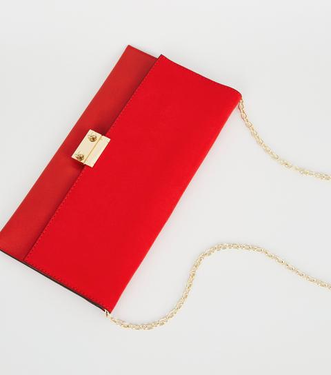 red clutch bag new look