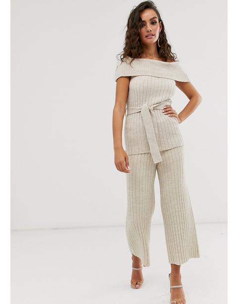 Culottes De Punto De Asos Design (parte De Un Conjunto)-piedra