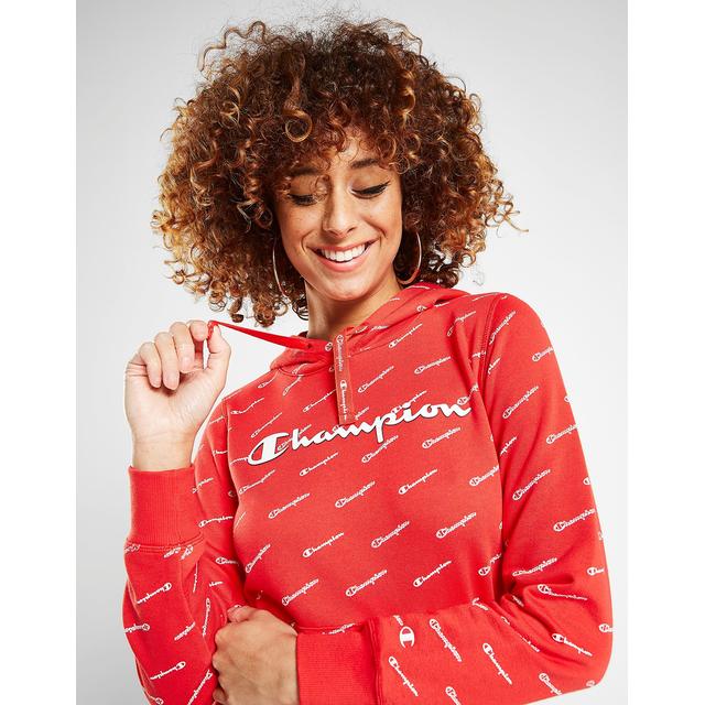all red champion hoodie