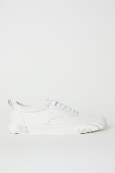 H & M - Scarpe In Tela Di Cotone - Bianco