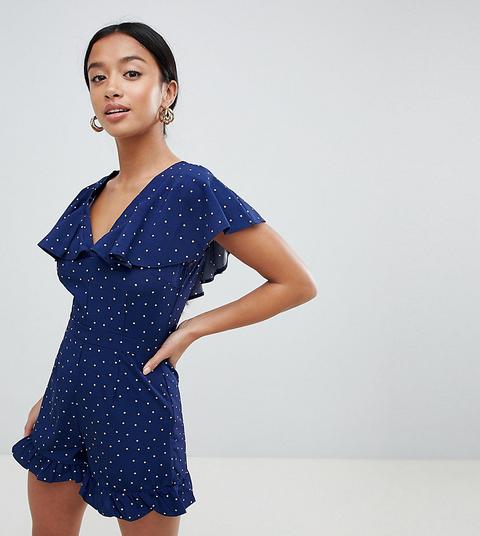Mono Corto Con Estampado De Lunares De Missguided Petite