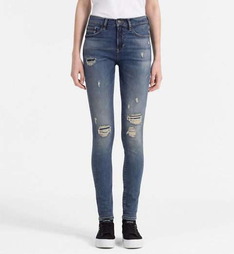 Jeans Skinny De Tiro Alto