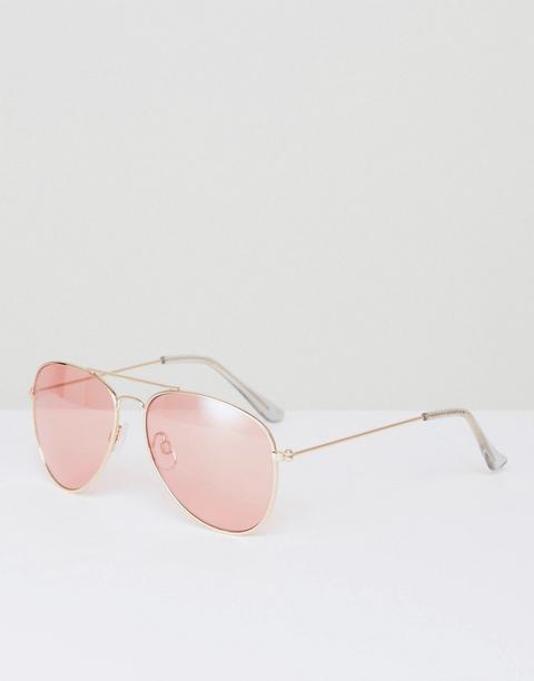 South Beach Aviator Sunglasses With Tinted Pink Len