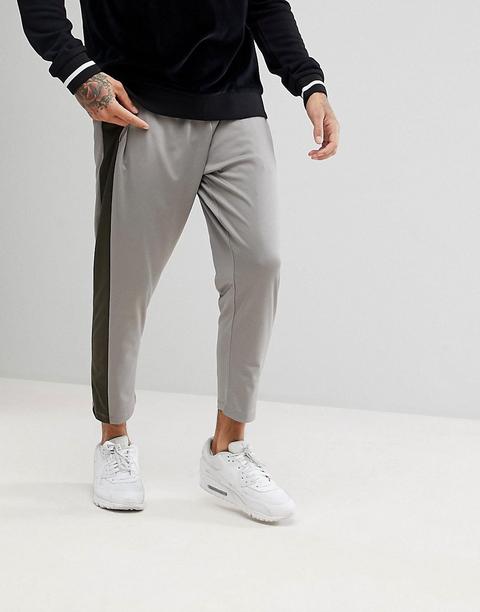 Asos - Joggers Sportivi Rétro Stretti In Fondo Con Pannello Laterale - Bianco