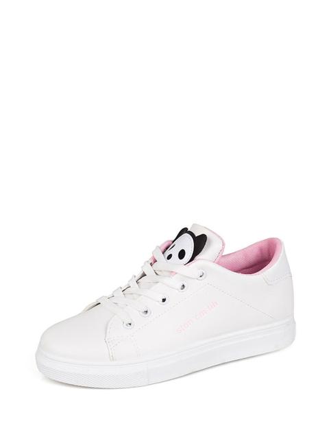 Sneakers Stringate Con Motivo Patch
