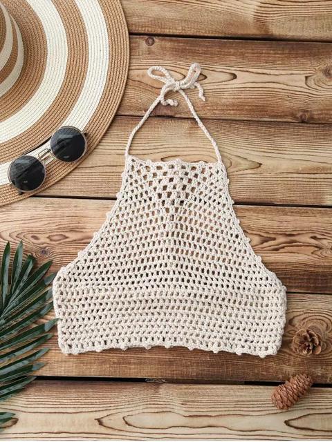 Crochet Cuello Alto Swim Top